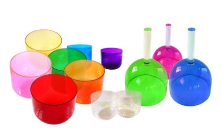 Crystal Singing Bowls Rainbow Colors