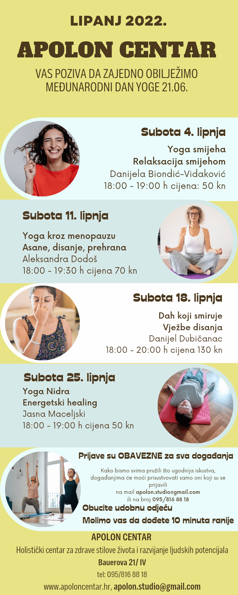 Svake subote u lipnju DOGAĐANJA U VEZI&nbsp;YOGE!