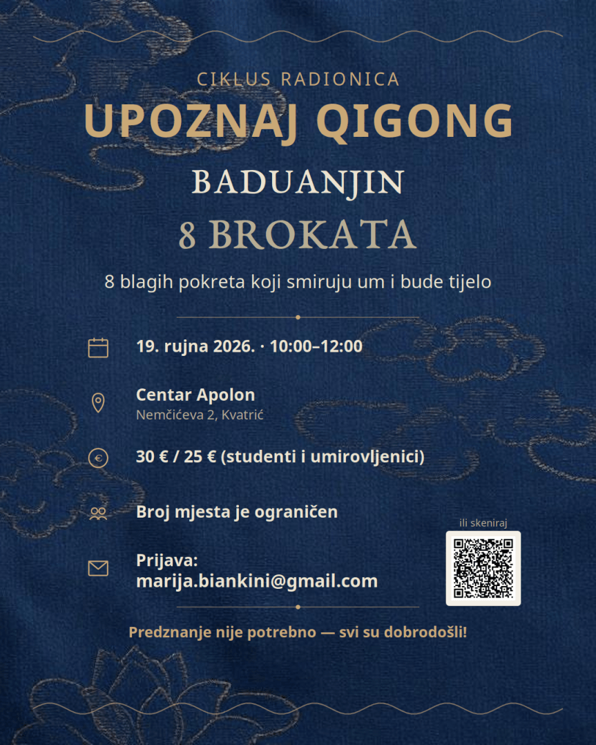 8 BROKATA – nova QIGONG radionica, subota&nbsp;19.9.